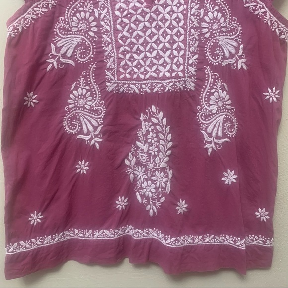 Roller Rabbit Faith Embroidered Cotton Top Size Medium Purple - Picture 5 of 12